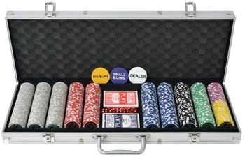 vidaXL Poker Set mit 500 Laserchips Aluminium (80184)