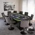 Home Deluxe Straight Flush LED-Pokertisch-Set mit Stühlen und Pokerkoffer, 213x106cm, 9 Personen