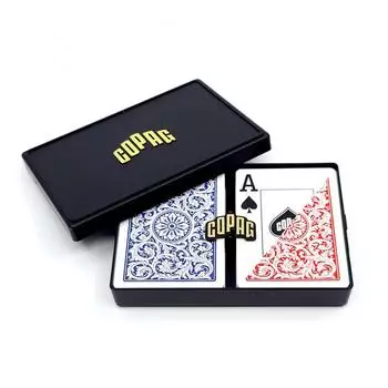 Copag Elite Pokerkarten 100% Plastik Jumbo Index blau/rot Doppelpack (130008605)