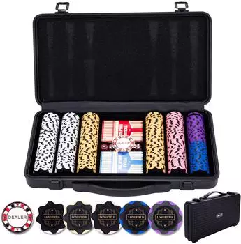 Angel Sports Poker Set 300 Chips 14g, schwarzer Metallkoffer (320950)