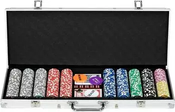 Sport Now Pokerkoffer-Set 500 Chips 11,5g mit Schloss, silber
