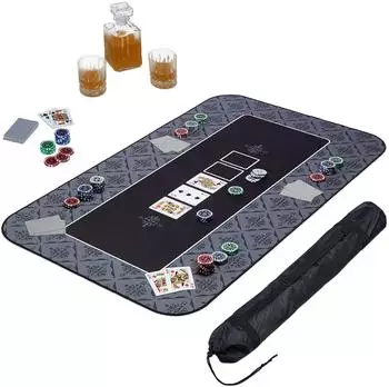 Relaxdays Pokermatte 100x60cm, anthrazit