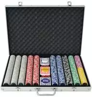 vidaXL Poker Set mit 1.000 Laserchips Aluminium