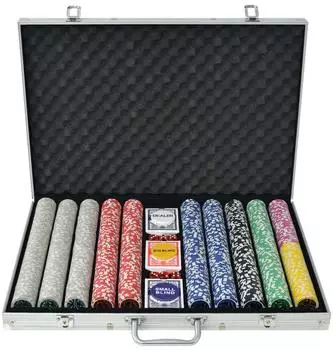 vidaXL Poker-Set 1000 Laser-Chips, Aluminium-Koffer