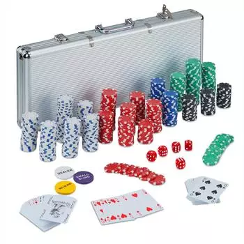 Relaxdays Pokerkoffer-Set 500 Chips, abschließbar