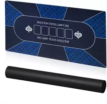 Relaxdays Pokermatte 120x60cm, blau