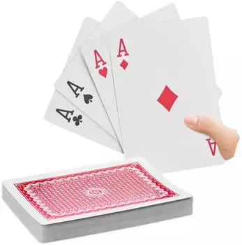 Relaxdays Jumbo Pokerkarten wasserfest, 540 Stück