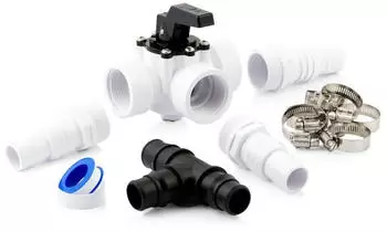 Zelsius Pool Bypass Set 12-teilig, Universal 3-Wege-Ventil, 32/38mm