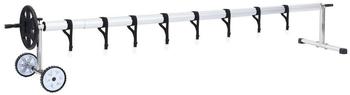 vidaXL Pool cover roller with black stainless steel base