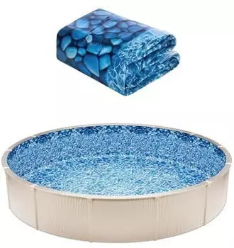 VEVOR Runde Poolfolie Vinyl Überlappungsstil 549x147cm (18X54X0.32)