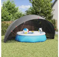 vidaXL Pool-Dome Schwarz 592 x 590 x 275 cm