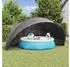 vidaXL Foldable polyester pool dome 592 x 590 x 275 cm black
