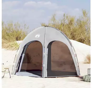 vidaXL Foldable polyester pool dome tent 366 x 305 x 231 cm grey