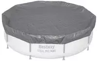 Bestway Poolabdeckung 1 &Oslash;3,05 m Rund Polyester Grau for