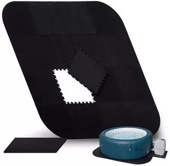 Relaxdays Pool Bodenschutzmatte 17-teilig Schaumstoff 216x216cm schwarz