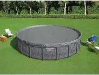 Bestway Poolabdeckung 1 &Oslash;4,27 m Rund Polyester Grau for