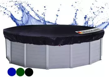 QUICK STAR Runde Pool-Abdeckplane &Oslash;420cm, schwarz, 200g/m&sup2;, UV-resistent (84127)