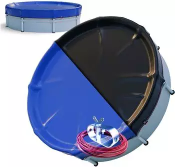 Arebos 2-in-1 Poolabdeckplane rund &Oslash;560cm, PE 200g/m&sup2;, f&uuml;r Pools &Oslash;460-500cm