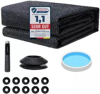 Melko Solarfolie Poolabdeckung &Oslash;549cm Schwarz PVC mit &Ouml;sen