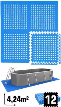 Eyepower Poolunterlage EVA-Matten 4,2m&sup2; 62x62cm rutschfest, 1cm dick (16912)