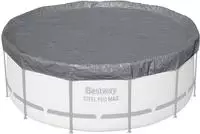 Bestway Poolabdeckung 1 &Oslash;4,88 m Rund Polyester Grau for