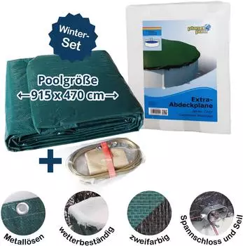 Waterman Abdeckplane für Acht-/Oval Pool 915x470cm, 94g/m²