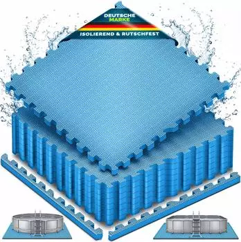 tillvex Pool-Bodenschutzmatte 24-St. 62,5x62,5cm, 1cm Dicke, w&auml;rmeisolierend (TVBMOL-009)