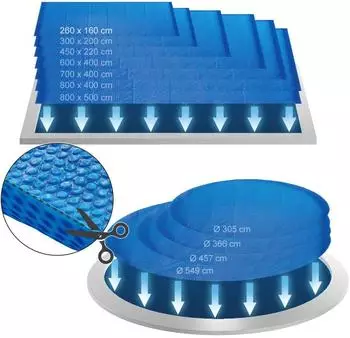 OK-Living Solarfolie blau, rechteckig, 260x160cm, 400&micro; (39649)