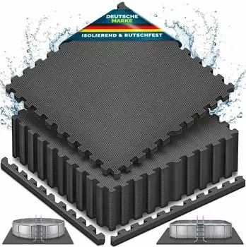 tillvex Pool-Bodenschutzmatte 48-St. 62,5x62,5cm, 1cm Dicke, w&auml;rmeisolierend (TVBMOL-013)