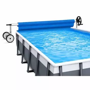 Mucola Poolabdeckung Aufrollvorrichtung fahrbar 5,7m