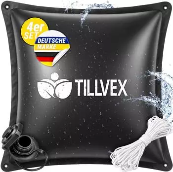 tillvex Poolkissen Winter XXL 120x120cm 4-tlg. mit Seil & Reparaturkit (TVPKS-018)