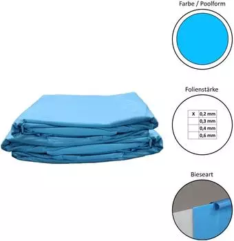 Waterman Poolauskleidung rund 350x105cm, 0,2mm, blau, Overlap