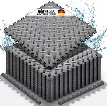 tillvex Pool-Bodenschutzmatte anthrazit, 36 St&uuml;ck, w&auml;rmeisolierend (TVPBM-006)