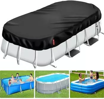 LuxusKollektion Poolabdeckung rechteckig UV-Schutz, schwarz, 265x175cm