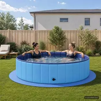 vidaXL Pool-Bodenschutzmatte 16-tlg. &Oslash;235cm rund EVA-Schaum blau (42042635)