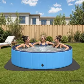 vidaXL Pool-Bodenschutzmatte 36-tlg. Ø350cm rund EVA-Schaum schwarz (42042639)