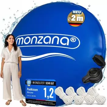 Monzana Poolkissen XXL rund &Oslash;2m blau -20&deg;C (110285)
