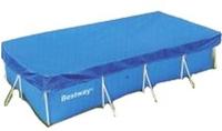Bestway Poolabdeckung 58107, aus PE, blau, mit Spannseil, f&uuml;r Pools 400 x 211 cm,