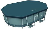 Bestway Poolabdeckung 58424, aus PE, schwarz, mit Spannseil, f&uuml;r Pools 305 x 184 cm,