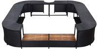 vidaXL Whirlpool-Umrandung Quadratisch Schwarz 268x268x55 Poly Rattan