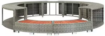 vidaXL Rattan Spa Umrandung 203 - 283 cm / 25 - 55 cm (46459)