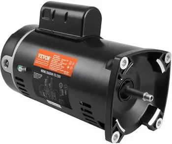VEVOR Poolpumpenmotor 1,5PS, Rahmen 56Y, 115V/230V, 3450U/min, CCW Quadratflansch