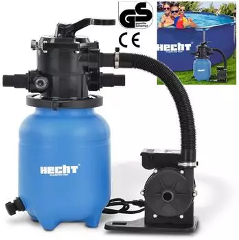 Hecht Sandfilteranlage 12kg 200W 7-Wege-Ventil 6m³/h (302200)