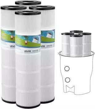 VEVOR Pool Filterkartusche 9,8m&sup2;, 4er-Pack, Ersatz f&uuml;r Pentair CCP420 (CCP420)