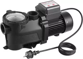 VEVOR Schwimmbadpumpe 550W, 14000L/H, einstufig, 12m Förderhöhe, 24h-Timer (XKP556T)