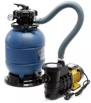 Wiltec HZS-300 Sandfilter mit Selbstansaugpumpe 380W, 5-Wege-Ventil (51873)