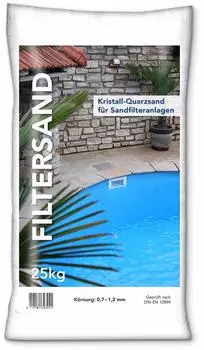 Weco Filtersand Pool 25 kg Kristall-Quarzsand Korngr&ouml;&szlig;e 0,7 mm - 1,2 mm