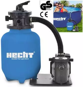 Hecht Sandfilteranlage 11000l/h 450W 20kg Kapazit&auml;t 7-Wege-Ventil mit Vorfilter (302113)