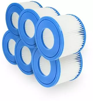 vhbw Filterkartusche Typ VI für HWC PH050018 Spa/Whirlpool, blau/weiß, 6er-Pack (174186362-4)