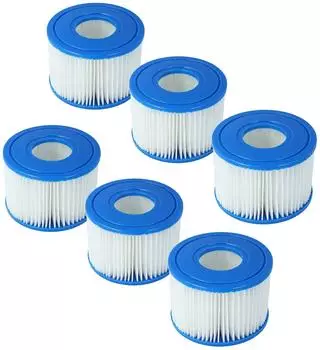 vhbw Ersatzfilter Typ S1 für Intex PureSpa, 6er-Pack, weiß/blau (174186355)